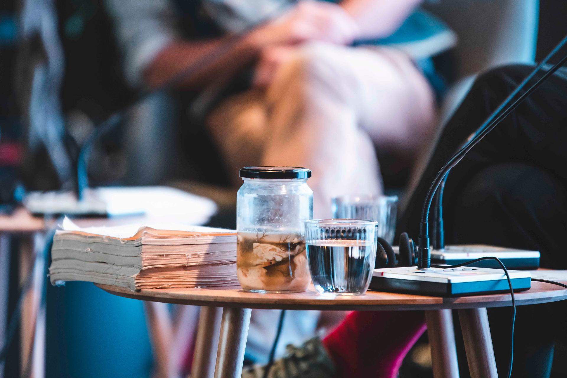 A glass of prepared Sharri Cheese, at the panel “Mountain to Mountain”, Autostrada Biennale Sep. 15 2024